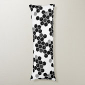 Zwart-wit-hex-gegevenspatronen Lichaamskussen (Voorkant Verticaal)