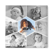 Zwart-wit Hexagon Fotocollage