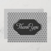 Zwart wit hexagon patroon Dank u Briefkaart (Voorkant / Achterkant)