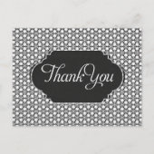 Zwart wit hexagon patroon Dank u Briefkaart (Voorkant)