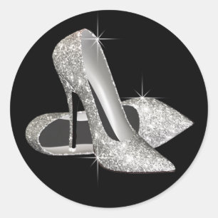Zwart-wit High Heel Shoe Stickers