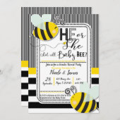 Zwart Wit Hij of Zij BEE Geslacht Onthullen Douche Kaart (Voorkant / Achterkant)