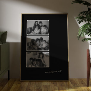 Zwart-wit Hoe Gelukkig Zijn We 3 Foto's Muurkunst Poster