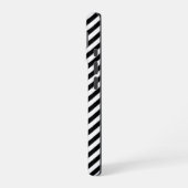 Zwart-wit hoekige strepen iPhone 16 hoesje (Linkerkant)