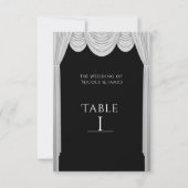 Zwart & Wit HOLLYWOOD Gordijnen Tafel Nummerkaart Kaart (Voorkant)