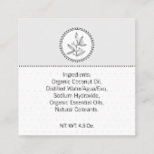 Zwart-wit Homemade Wit Etiket en Lichaamslabel | L Vierkante Visitekaartje (Achterkant)