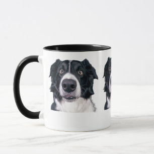 Zwart-Wit Honden Gezicht Mok