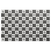 Zwart-wit hondenbot | Naam en monogram Stof (Fat Quarter)