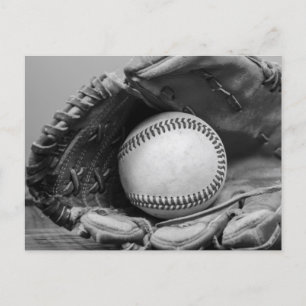 Zwart-wit honkbal briefkaart