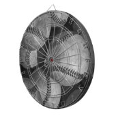 Zwart-wit honkbal dartbord (Voorkant Rechts)