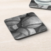 Zwart-wit honkbal drankjes onderzetter (Linkerzijde)