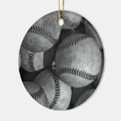 Zwart-wit honkbal keramisch ornament (Links)