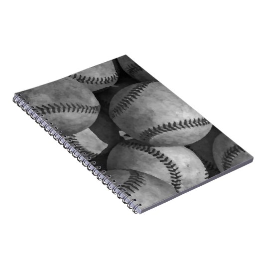 Zwart-wit honkbal notitieboek (Rechterzijde)