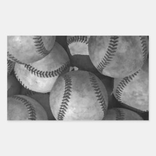 Zwart-wit honkbal rechthoekige sticker