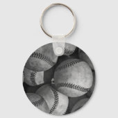 Zwart-wit honkbal sleutelhanger (Voorkant)