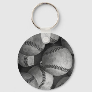Zwart-wit honkbal sleutelhanger