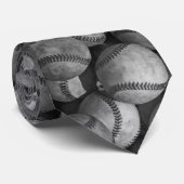 Zwart-wit honkbal Stropdas (Opgerold)
