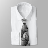 Zwart-wit honkbal stropdas (Gebonden)