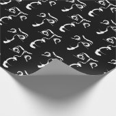 zwart-wit horror gezicht cadeaupapier (Hoek)