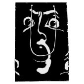 zwart-wit horror gezicht medium cadeauzakje (Achterkant)