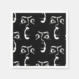 zwart-wit horror gezicht servet