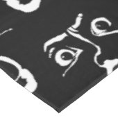 zwart-wit horror gezicht tafelkleed (Gekanteld)