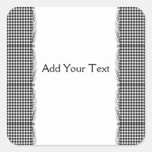 Zwart-wit Houndstooth Deze categorie beheren Vierkante Sticker