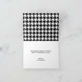 Zwart & Wit Houndstooth op maat gemaakte bedankkaa Bedankkaart (Binnen)