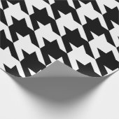 Zwart-wit houndstooth-patroon cadeaupapier (Hoek)