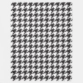 Zwart-wit houndstooth-patroon fleece deken (Voorkant)