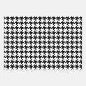 Zwart-wit houndstooth-patroon inpakpapier vel (Voorkant)