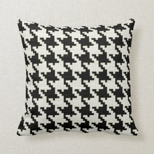 Zwart-wit Houndstooth patroon Kussen