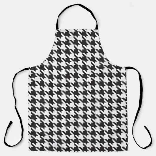 Zwart-wit houndstooth-patroon schort (Voorkant)