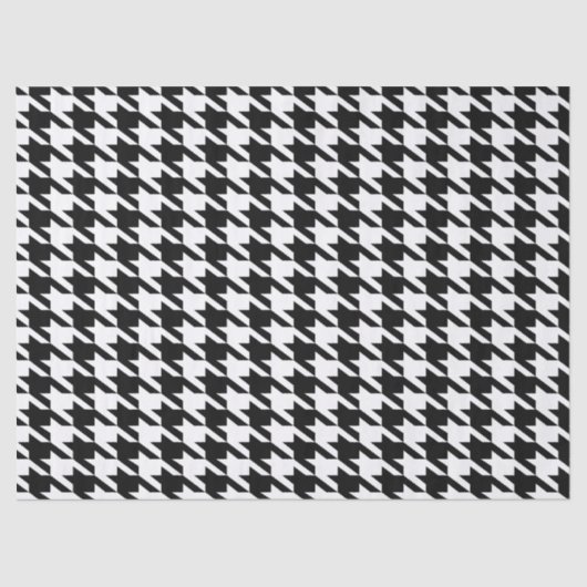 Zwart-wit houndstooth-patroon tissuepapier (Voorkant)