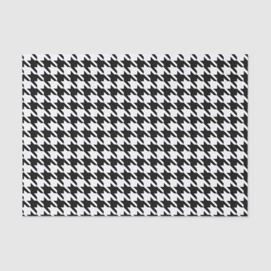 Zwart-wit houndstooth-patroon tissuepapier (Voorkant)