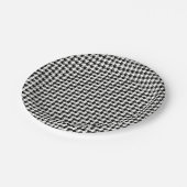 Zwart-wit houndstooth-patroonpatroon papieren bordje (Gekanteld)