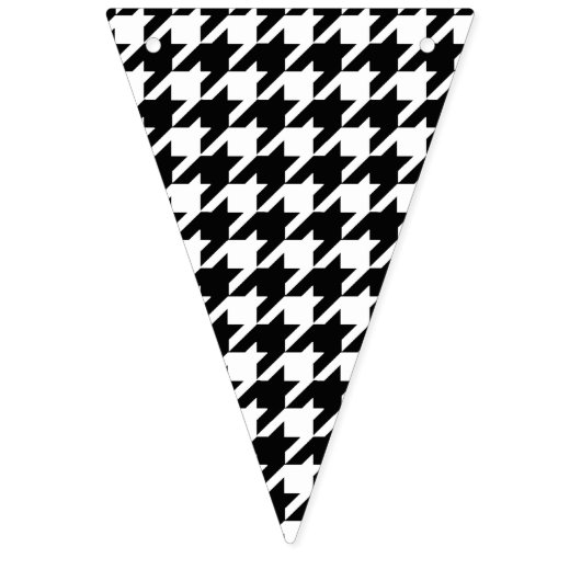 Zwart-wit houndstooth-patroonpatroon vlaggetjes (Tweede vlag)