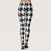 Zwart-wit Houndstooth Pattern Dames Leggings (Achterkant)
