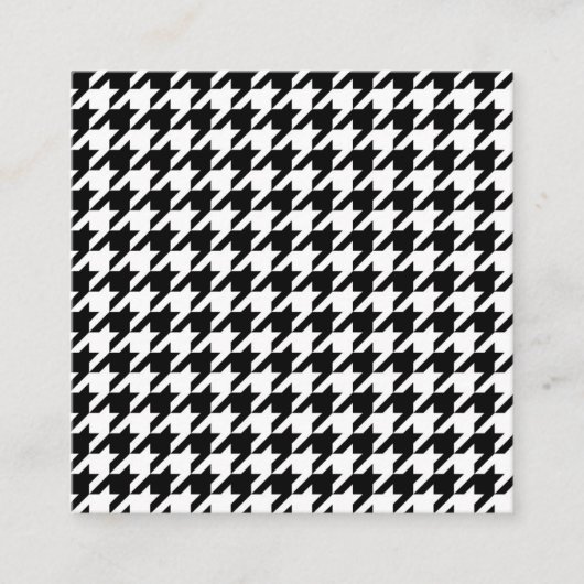 Zwart-wit houndstoothpatroon informatiekaartje (Voorkant)