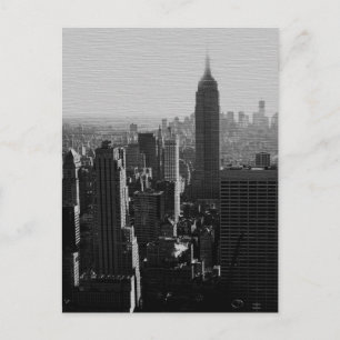 Zwart-wit houtaffect NYC Briefkaart