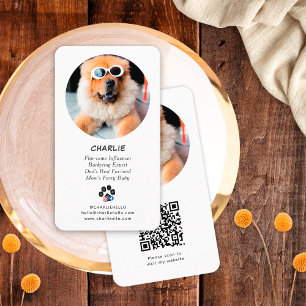 Zwart & Wit Huisdier Hond Foto Sociale Media Qr Co Visitekaartje