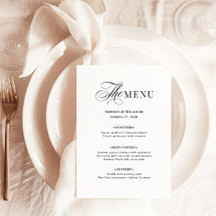 Zwart-Wit Huwelijk Klassieke Luxe Menu