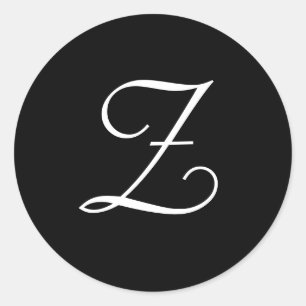 Zwart Wit Huwelijk Z Monogram Stickers