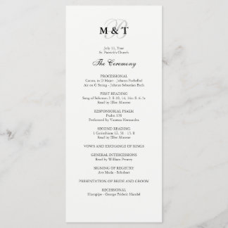 Zwart-wit huwelijksprogramma programma