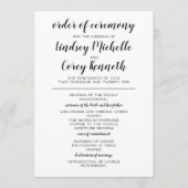 Zwart-wit huwelijksprogramma programma (Voorkant)