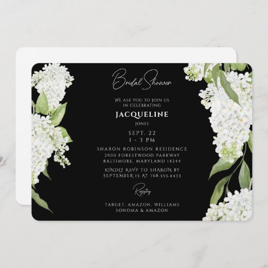 Zwart Wit Hydrangeas Vrijgezellenfeest Kaart (Voorkant / Achterkant)