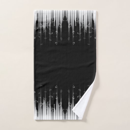 Zwart-wit hypnotische cirkelvormige lijn strepen k bad handdoek (Handdoek)