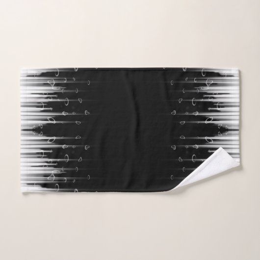 Zwart-wit hypnotische cirkelvormige lijn strepen k bad handdoek (Handdoek)