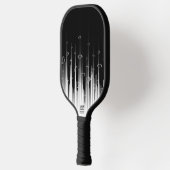 Zwart-wit hypnotische cirkelvormige lijn strepen k pickleball paddle (Links)