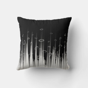 Zwart-wit hypnotische cirkelvormige streepstreken kussen